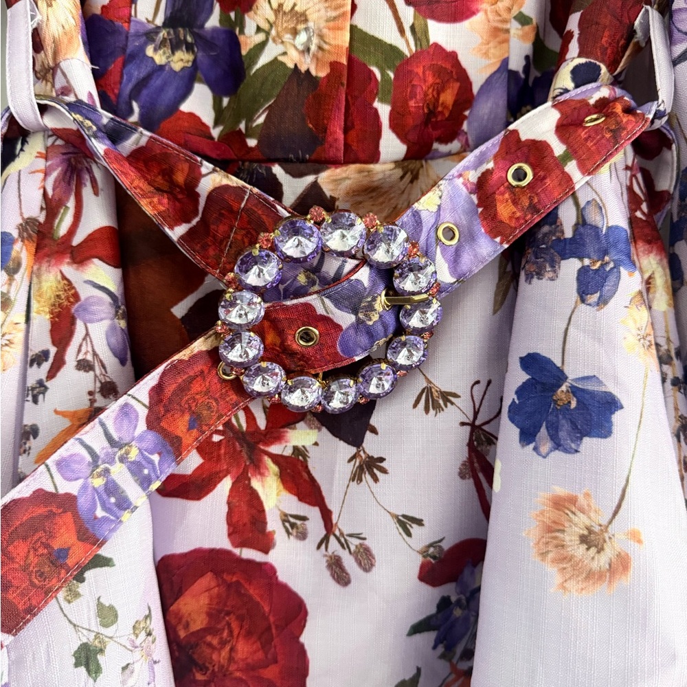 L'ATISTE Floral Purple Midi Dress - Picture 4 of 14
